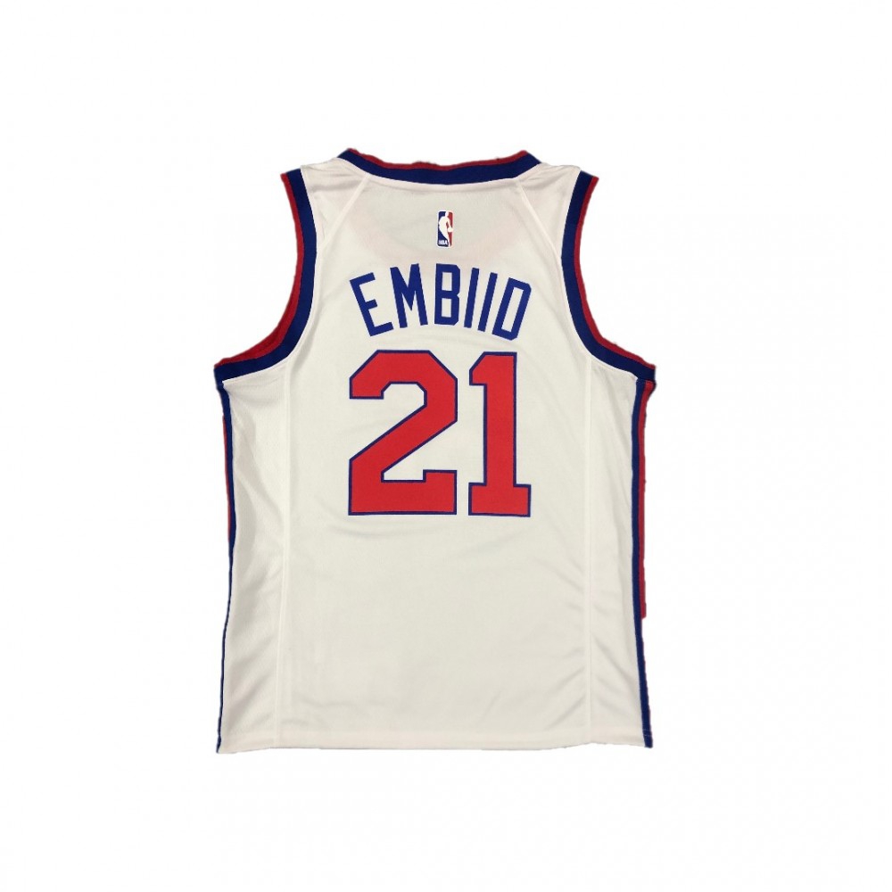 Men's Philadelphia 76ers Joel Embiid #21 White Hardwood Classics Finished Swingman Jersey-Pro Kit Vault | Brand New 26/27 Sports Jerseys